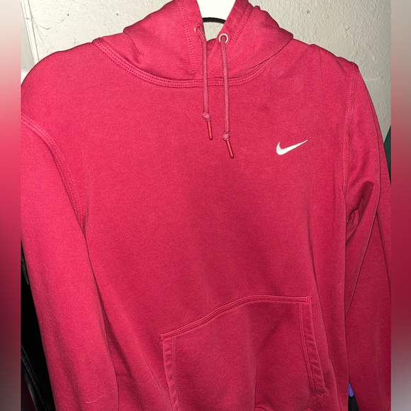 Nike Sweaters - Nike Burgundy Hoodie with White Logo